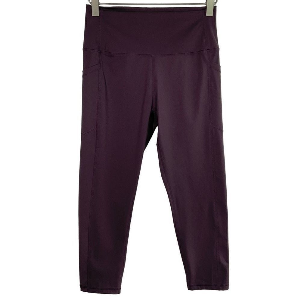 Zyia Wine Purple Brilliant Pocket Capri Leggings 8-10